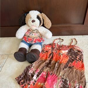 Build-A-Bear dog with full set and matching top for girl